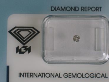 Diamant im Brillantschliff 0.10 ct / VS2 / D / Good / mit IGI Report