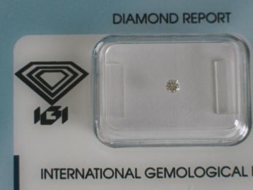 Diamant im Brillantschliff 0.08 ct / VS1 / I / Fair / mit IGI Report