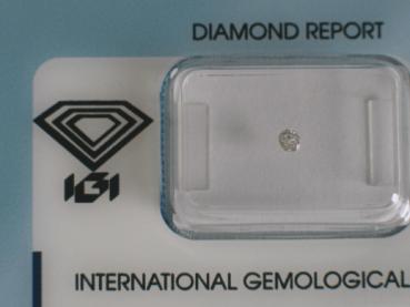 Diamant im Old Mine Cut 0.08 ct / VS2 / I / Poor / mit IGI Report