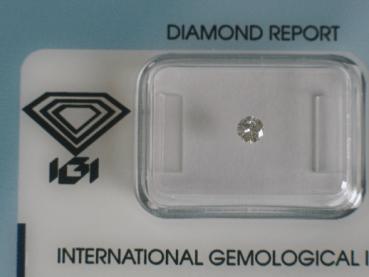 Diamant im Brillantschliff 0.16 ct / SI2 / F / Fair / mit IGI Report