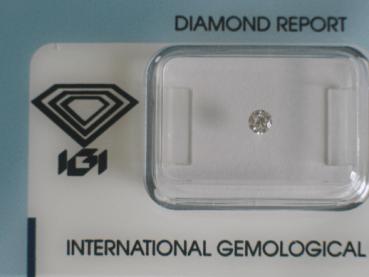Diamant im Brillantschliff 0.12 ct / SI1 / G / Good / mit IGI Report