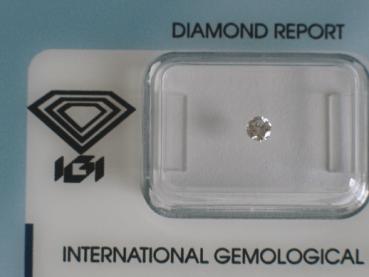 Diamant im Brillantschliff 0.13 ct / SI1 / G / Poor / mit IGI Report