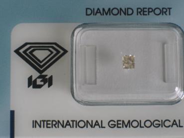 Diamant im Rectangular Princess Cut 0.20 ct / VS2 / J / G / G / mit IGI Report