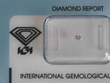 Diamant im Brillantschliff 0.08 ct / I2 / H / Poor / mit IGI Report