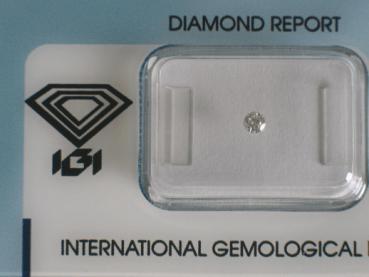 Diamant im Brillantschliff 0.09 ct / SI1 / F / Fair / mit IGI Report