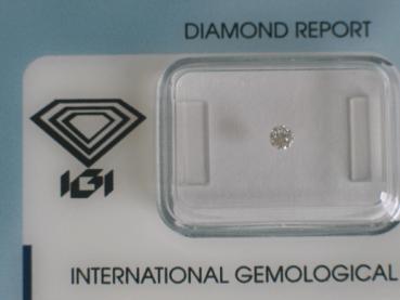 Diamant im Brillantschliff 0.10 ct / SI2 / G / Fair / mit IGI Report