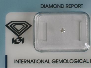 Diamant im Brillantschliff 0.05 ct / I1 / H / Poor / mit IGI Report