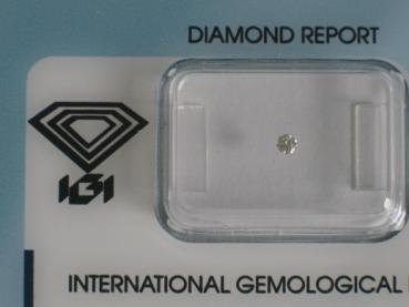 Diamant im Brillantschliff 0.05 ct / SI1 / G / Fair / mit IGI Report