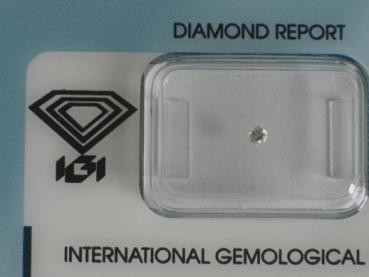 Diamant im Brillantschliff 0.05 ct / SI2 / E / Poor / mit IGI Report