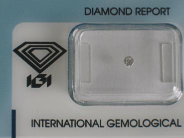 Diamant im Brillantschliff 0.06 ct / SI2 / G / Fair / mit IGI Report