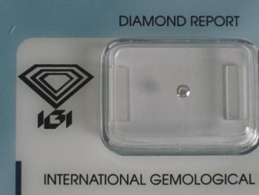 Diamant im Brillantschliff 0.05 ct / SI2 / F / Fair / mit IGI Report