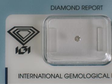 Diamant im Brillantschliff 0.05 ct / SI1 / E / Fair / mit IGI Report