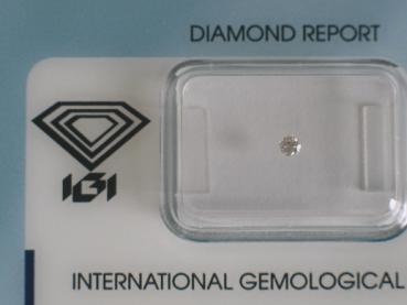 Diamant im Brillantschliff 0.06 ct / VS1 / H / Fair / mit IGI Report