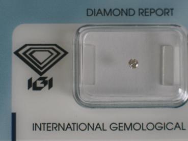 Diamant im Brillantschliff 0.06 ct / I1 / J / Fair / mit IGI Report