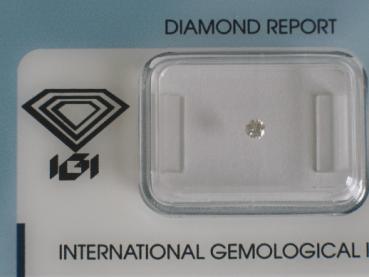 Diamant im Brillantschliff 0.06 ct / VS1 / G / Fair / mit IGI Report