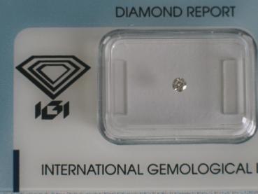 Diamant im Brillantschliff 0.07 ct / VS2 / G / Fair / mit IGI Report