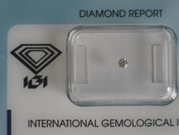 Diamant im Brillantschliff 0.07 ct / VS1 / I / Fair / mit IGI Report