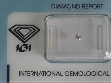 Diamant im Brillantschliff 0.07 ct / VS1 / G / Good / mit IGI Report