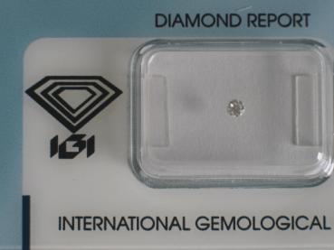 Diamant im Brillantschliff 0.07 ct / SI2 / F / Fair / mit IGI Report
