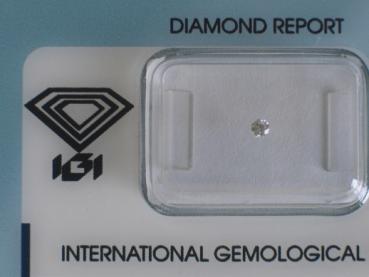Diamant im Brillantschliff 0.05 ct / VS1/ E / Good / mit IGI Report