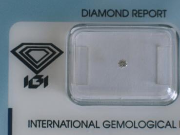Diamant im Brillantschliff 0.04 ct / VS1 / F / Good / mit IGI Report