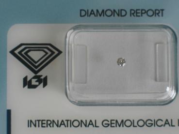 Diamant im Brillantschliff 0.04 ct / VS1 / G / Good / mit IGI Report
