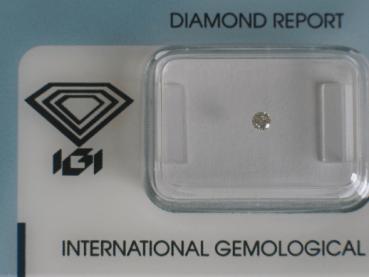 Diamant im Brillantschliff 0.05 ct / VS1 / E / Fair / mit IGI Report