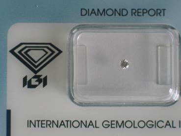 Diamant im Brillantschliff 0.05 ct / VS1 / E / Fair / mit IGI Report