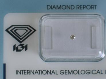 Diamant im Brillantschliff 0.05 ct / I1 / J / Fair / mit IGI Report
