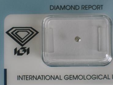 Diamant im Brillantschliff 0.05 ct / SI2 / F / Fair / mit IGI Report