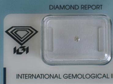 Diamant im Brillantschliff 0.05 ct / I1 / G / mit IGI Report