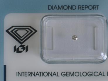 Diamant im Brillantschliff 0.05 ct / VVS2 / G / Good / mit IGI Report