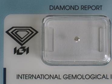 Diamant im Brillantschliff 0.05 ct / VS1 / G / Good / mit IGI Report