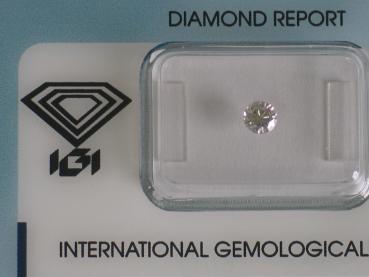 Diamant im Brillantschliff 0.31 ct/ SI2/ F/ P/ G/ F/ mit IGI Report
