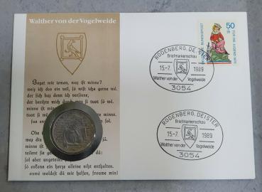 Numisbrief mit 5 DM Gedenkmünze "750. Todestag von Walther von der Vogelweide" aus CuNi