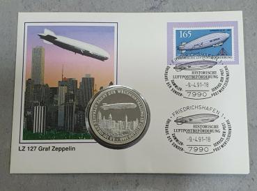 Numisbrief mit Medaille "LZ 127 Graf Zeppelin"