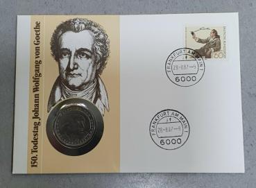 Numisbrief mit 5 DM Gedenkmünze "150. Todestag von Johann Wolfgang von Goethe" aus CuNi