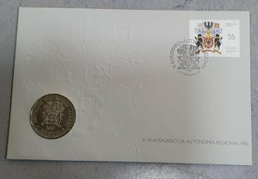 Numisbrief 100 Escudos 1989, Entdeckung der Azoren, Portugal