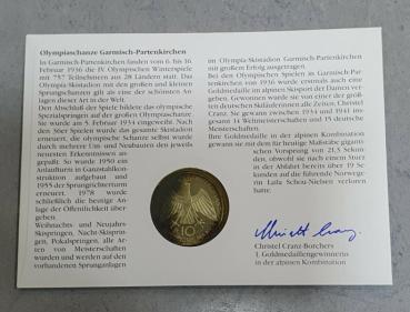 Numisbrief mit 10 DM Gedenkmünze "2. Motiv der Olympiamünze" aus 625er Silber