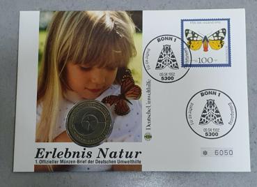 Numisbrief mit 5 DM Gedenkmünze "Erlebnis Natur" CuNi