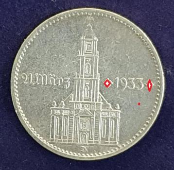 Preview: 2 Reichsmark 1934, Garnisionskirche, Drittes Reich, Silber 625