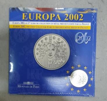 1 1/2 Euro 2002, Einführung des Euro, Frankreich, Silber 900