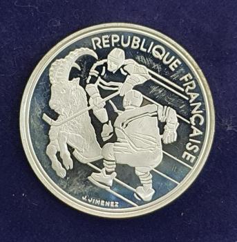100 Francs 1991 XVI Olympischen Winterspiele, Albertville 1992 - Hockey, Frankreich, Silber 900