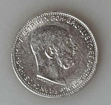 1 Krone 1915, Kaiser Franz-Joseph, Österreich, 835er Silber in OVP/Zertifikat