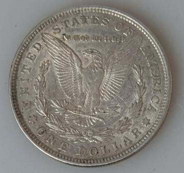 Preview: 1 $ US "Morgan Dollar" 1921 USA, One Dollar aus 900er Silber