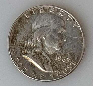 1/2 Dollar 1963, Franklin Half Dollar, USA,  aus 900er Silber