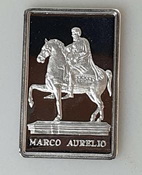 Historische Silberplatte Marco Aurelio aus 925er Sterlingsilber PP, Gewicht 25,0g