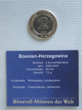 2 Konvertible Mark aus Bosnien-Herzegowina 2000