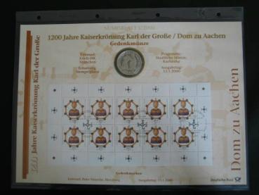 Numisblatt 1/2000 mit Gedenkmünze 10 DM Kaiserkrönung Karl der Große im Dom zu Aachen