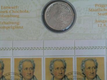 Preview: Numisblatt 3/1999 mit Gedenkmünze 10 DM Goethe 250. Geburtstag Weimar